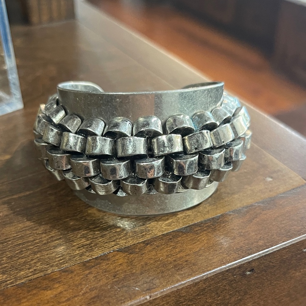 Stella & Dot Chunky Silver Cuff Bracelet